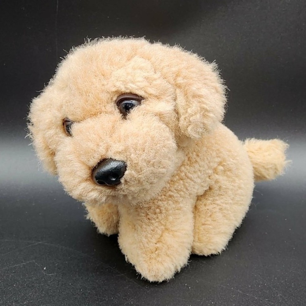 j. elsner co plush dog Tan  Lab‎ Retriever Vintage Realistic Curly Fur Toy